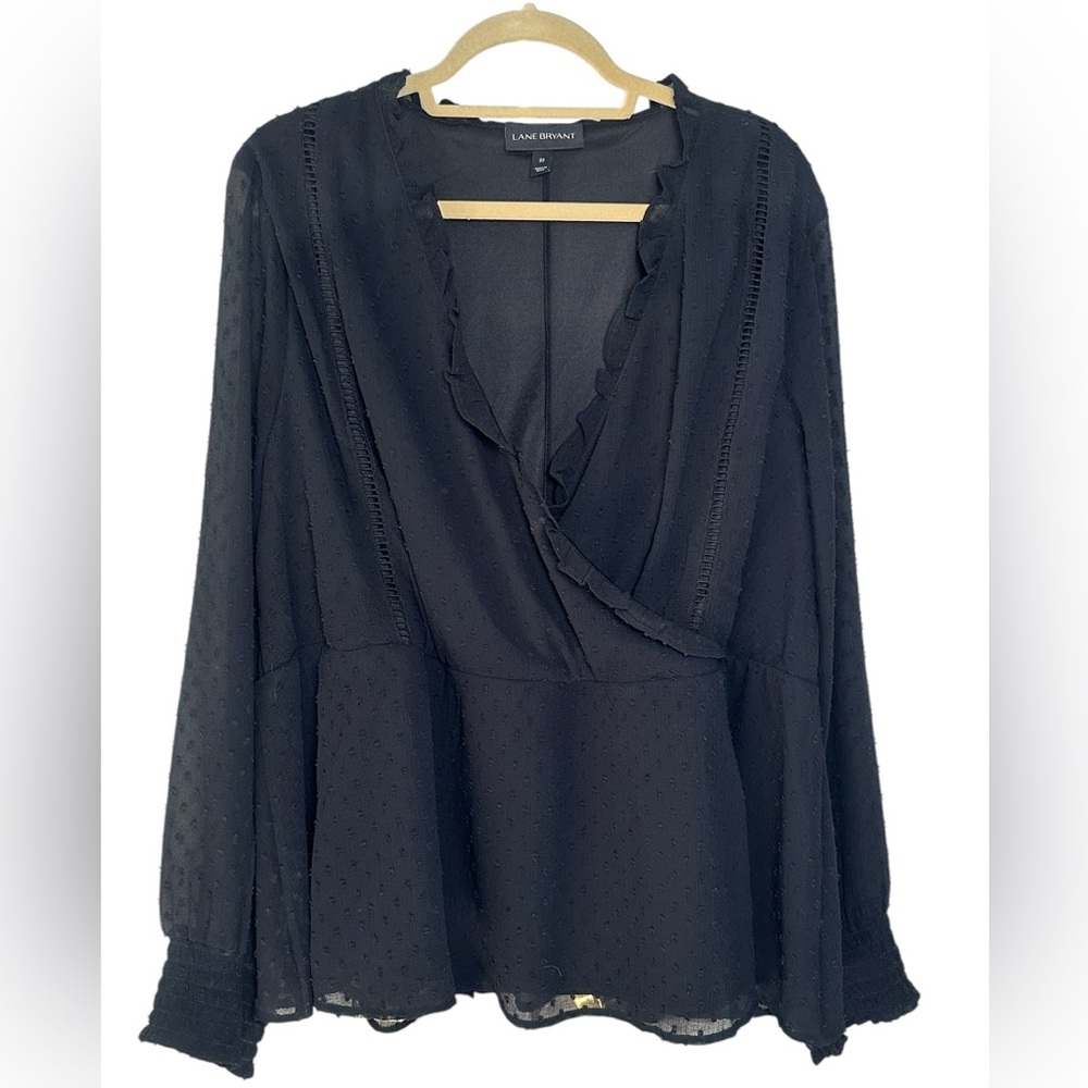 Lane Bryant Black Ruffle Blouse